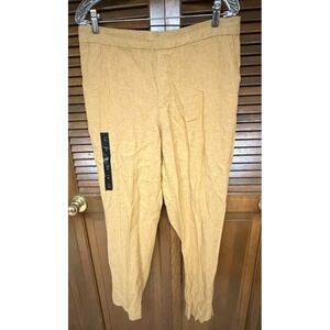 Banana Republic Hayden Pant Linen Blend Tapered Ankle Pants Tan Size 12 NWT